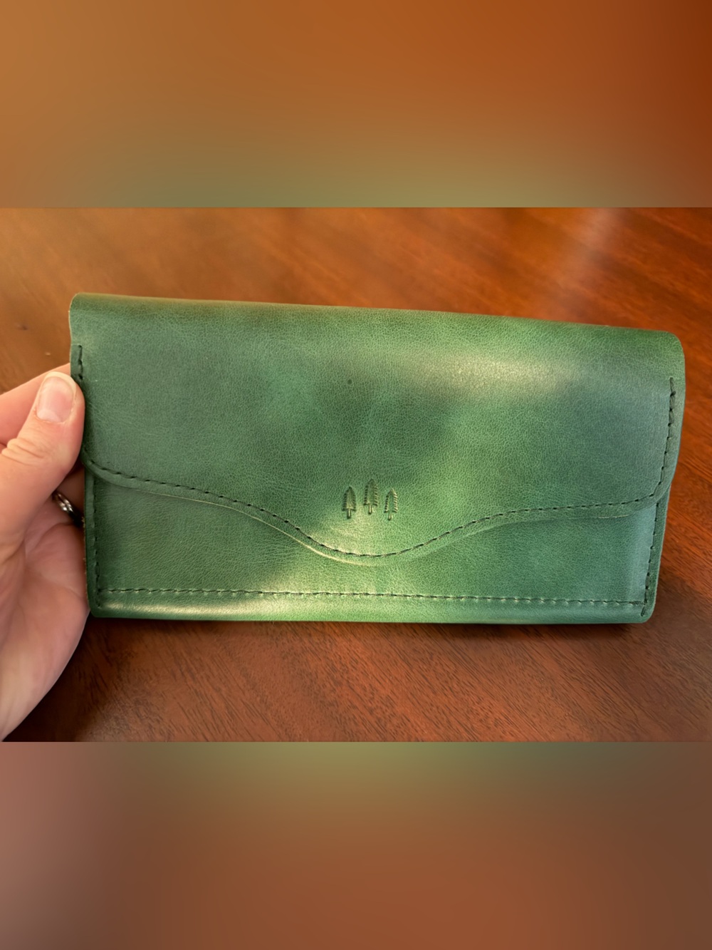 Portland Leather Goods Bozeman Wallet in Cowboy Mint Green